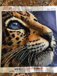 Вышивка Картина вишита вышитая бисером Тигр