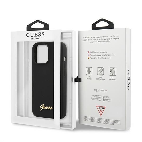 Etui Guess Silicone Script iPhone 13 Pro / 13 - Czarny