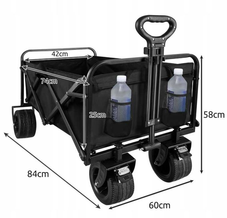 Składany Wózek Turystyczny Plażowy Ogrodowy Duży XL Wysyłka 24H