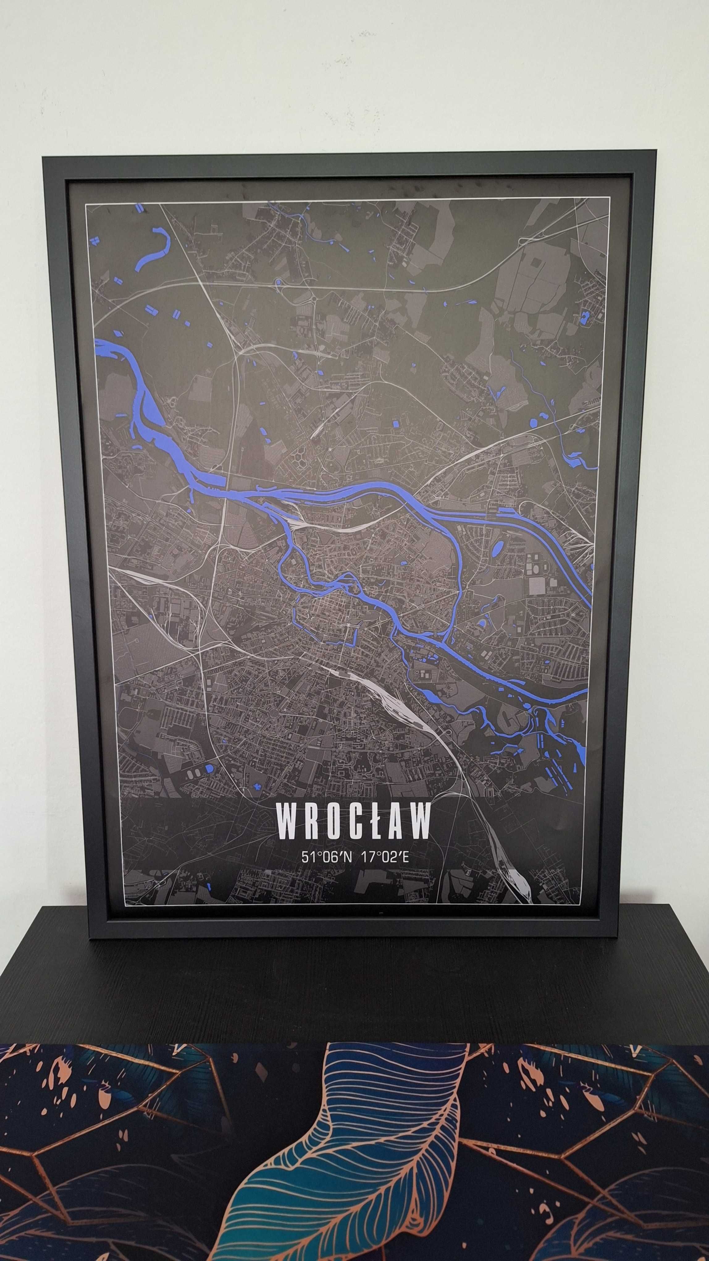 Plakat z mapą Wrocławia - Format B2 - 3 wzory