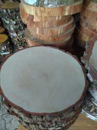 Plastry drewna podkładki drewniane sr ok 25-26 cm, szlif