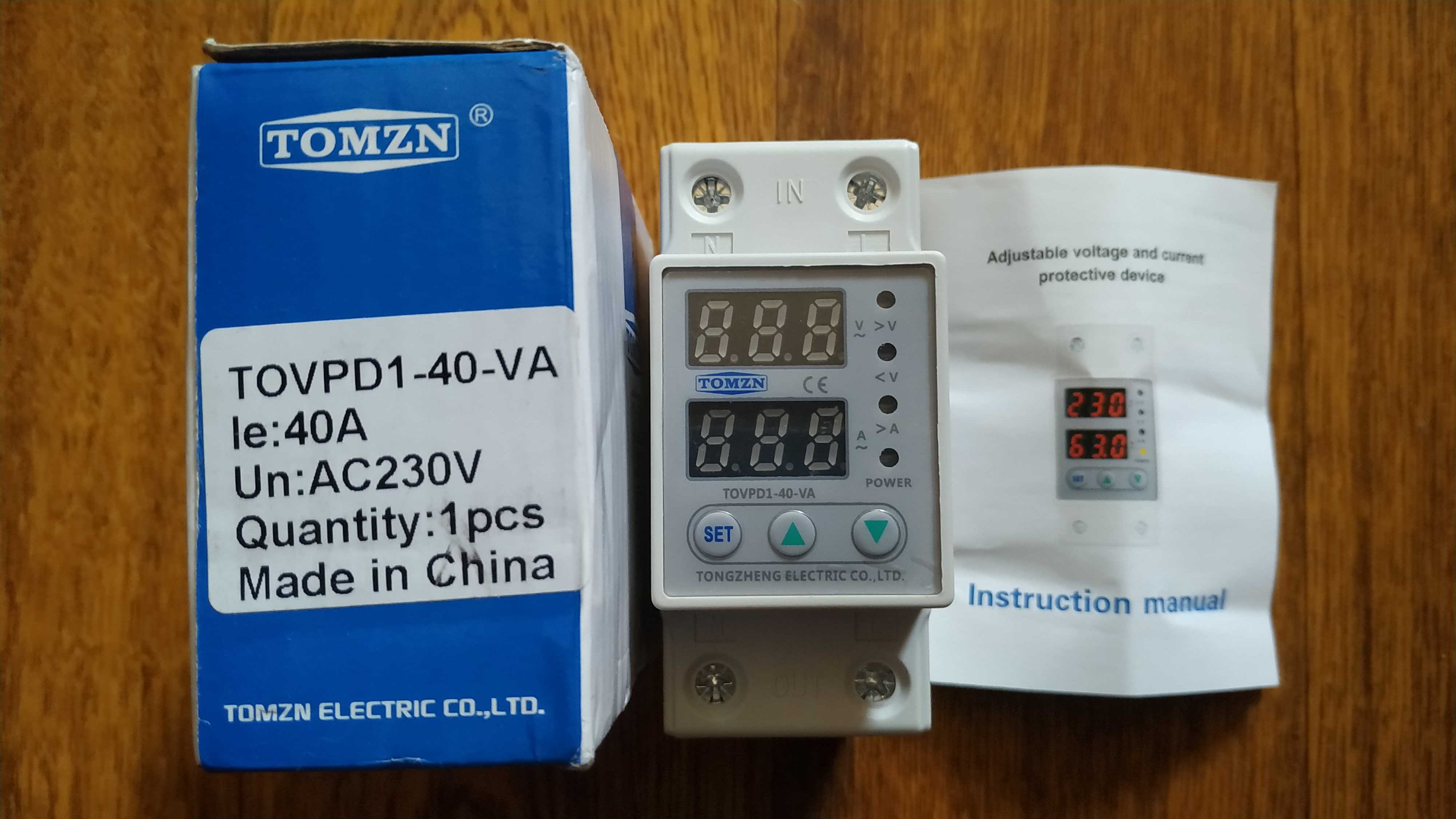 Защитное реле контроля напряжения 220В, 40А, TOMZN с ЖК-дисплеем