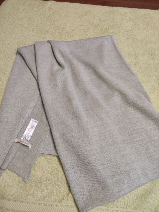 Шарф широкий палантин трикотажний м'ятного кольору