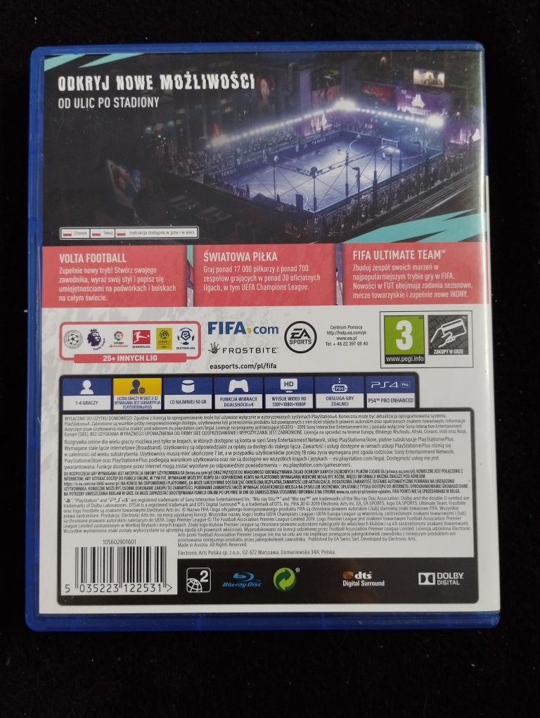 FIFA 20, PS4 wersja PL, płyta idealna