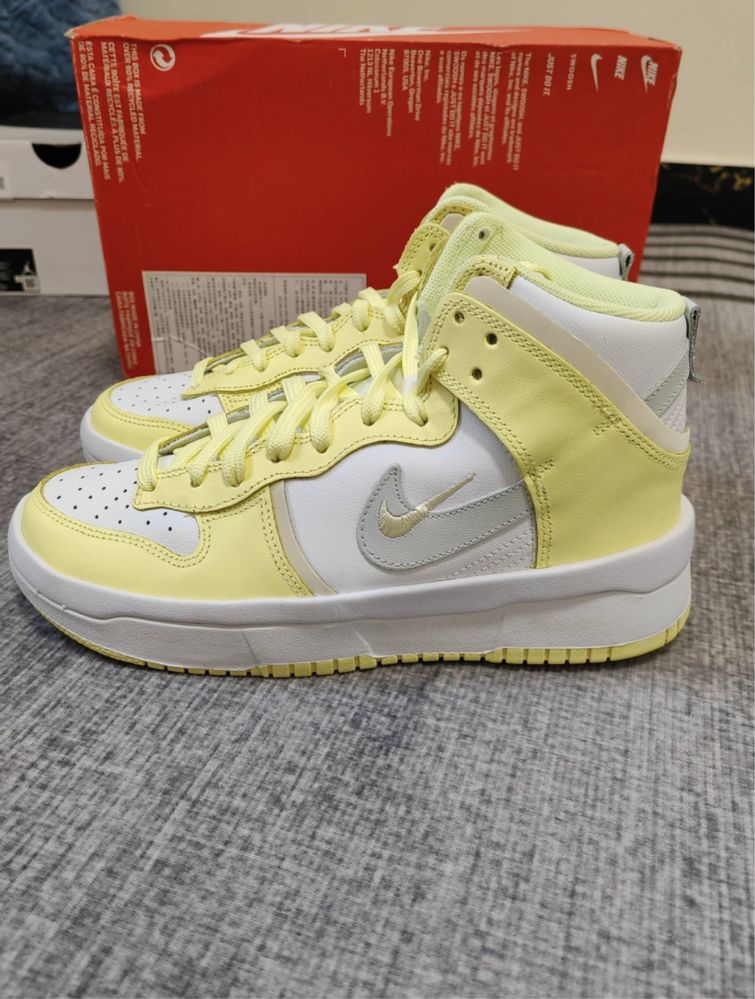 Оригінал Nike Dunk High Up Lemon Yellow жіночі високі кросівки Найк