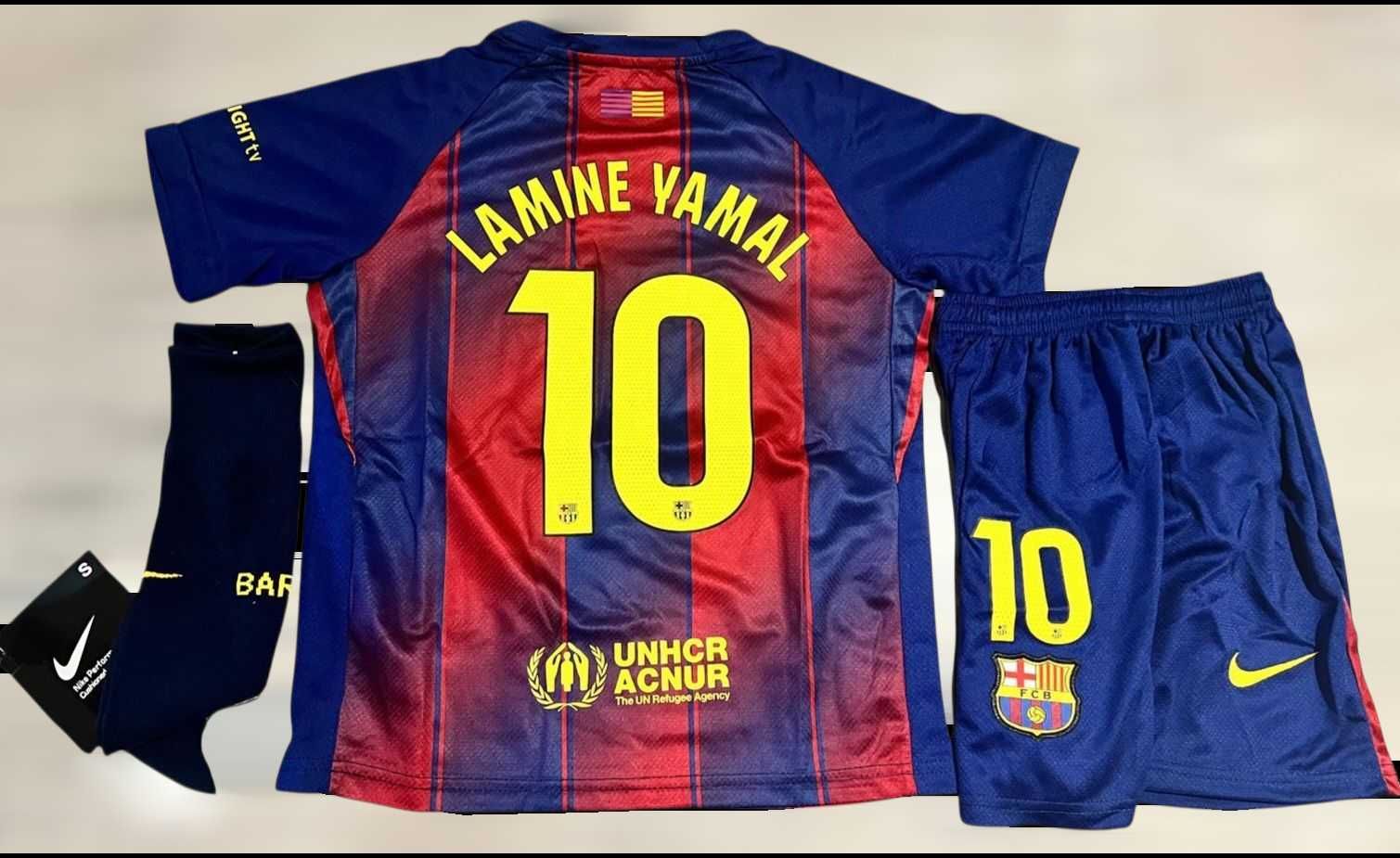 FC Barcelona Lamine Yamal Nr 10 Strój Zestaw Komplet na wzrost 145-155