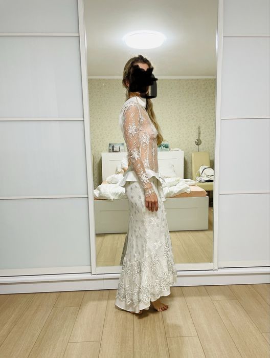 Сукня весільна/випускна з гепюру ручної роботи