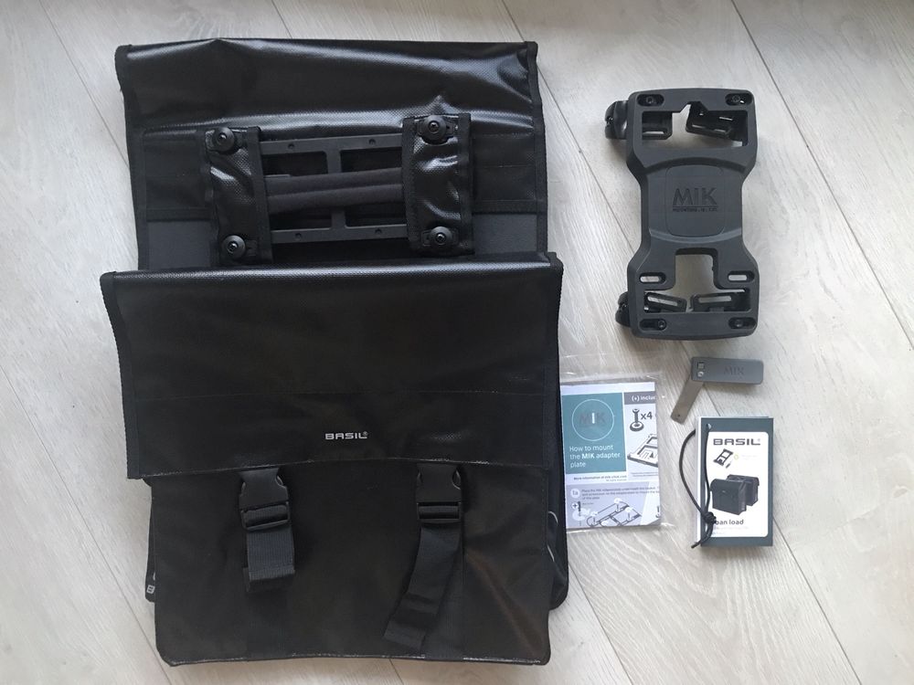 Sakwy BASIL Urban Load Double Bag MIK 53L + adapter i mocowanie MIK