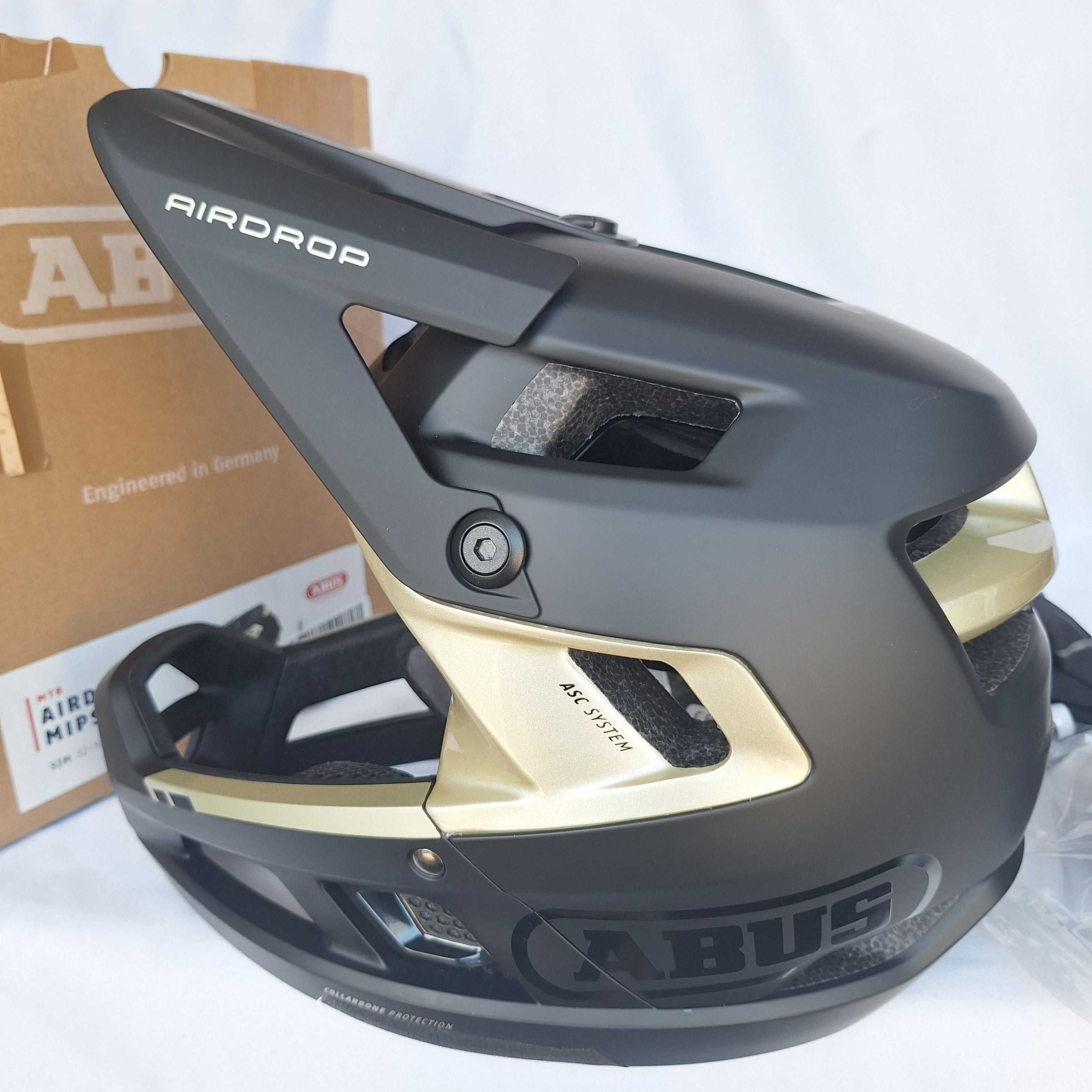 Kask rowerowy fullface Abus AirDrop Mips Black Gold S/M 52-58cm