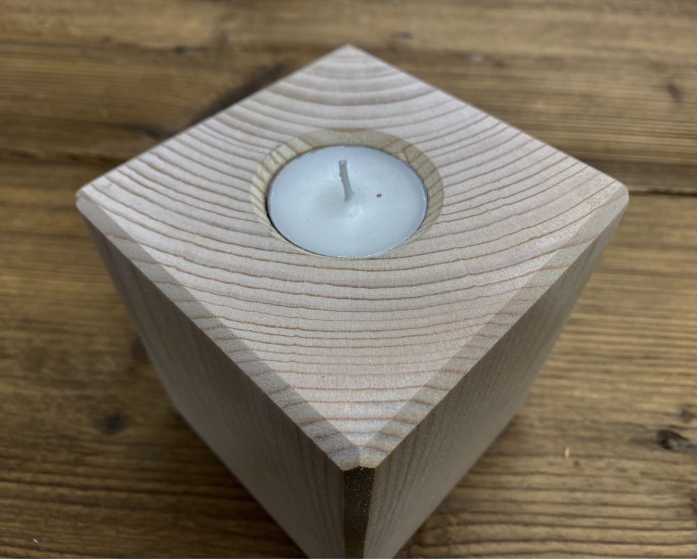 Świecznik drewniany naturalne drewno tealight Boże Narodzenie