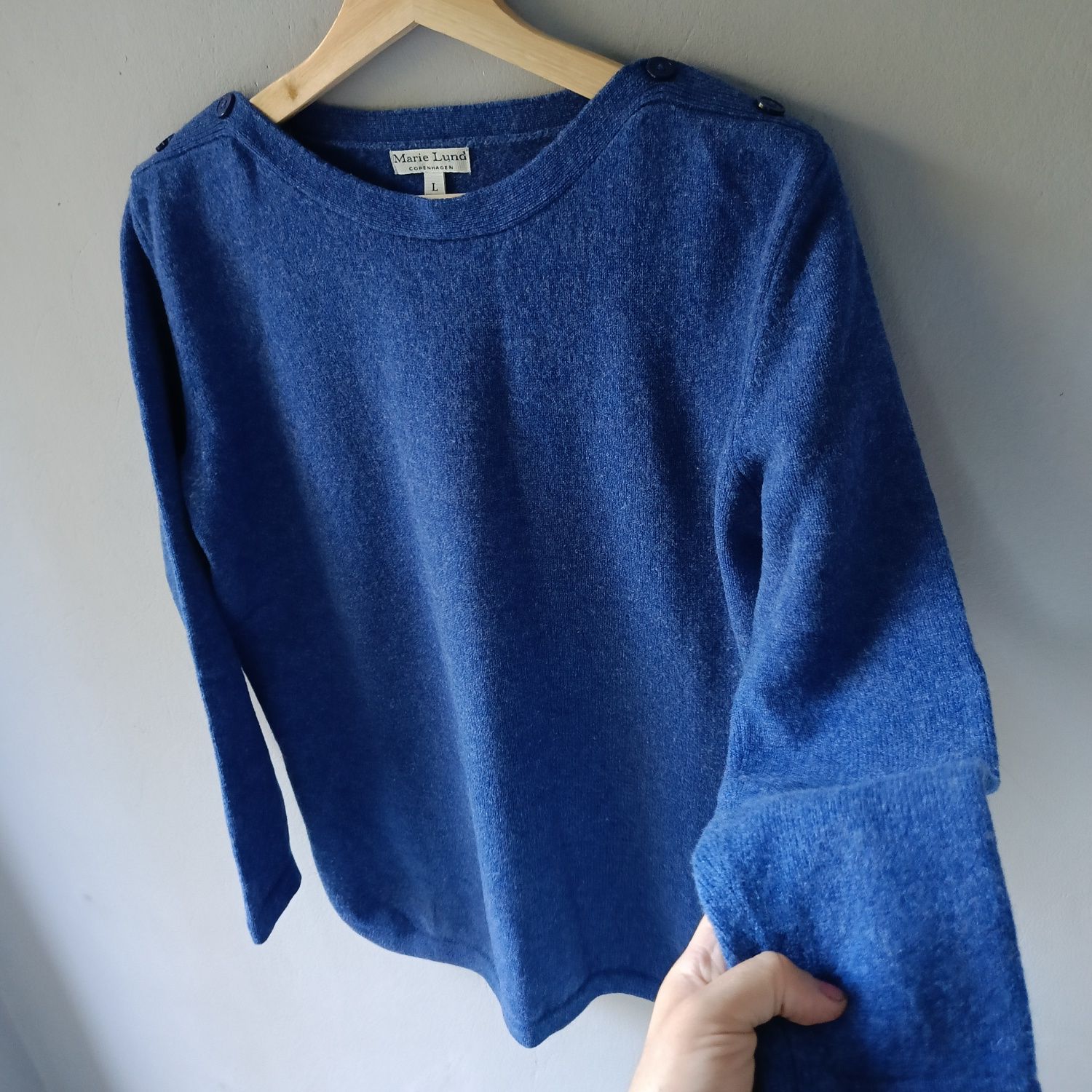 Marie Lund 49 L sweter damski 100% wełna wool casual