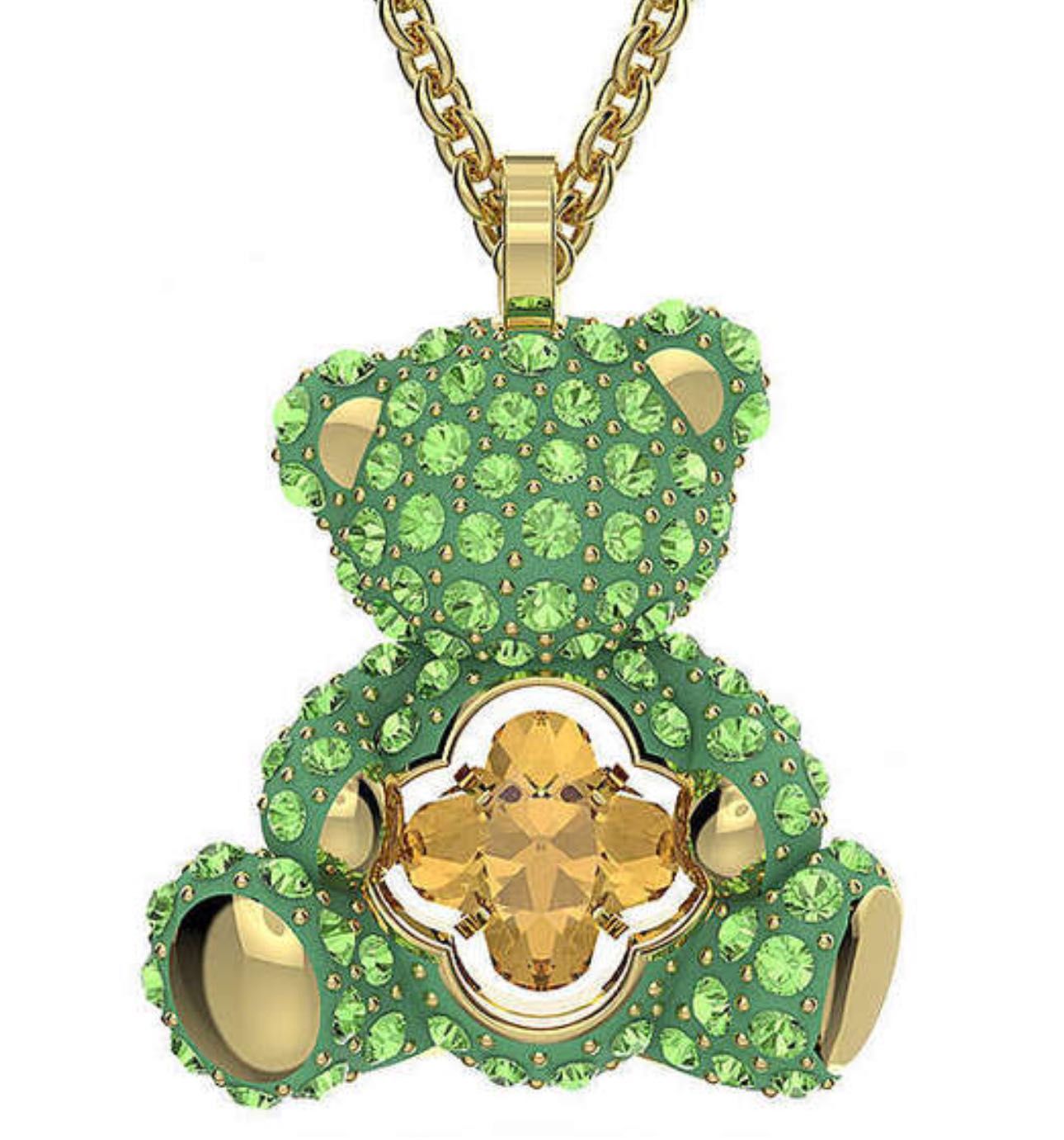 Кулон Swarovski Teddy зелений