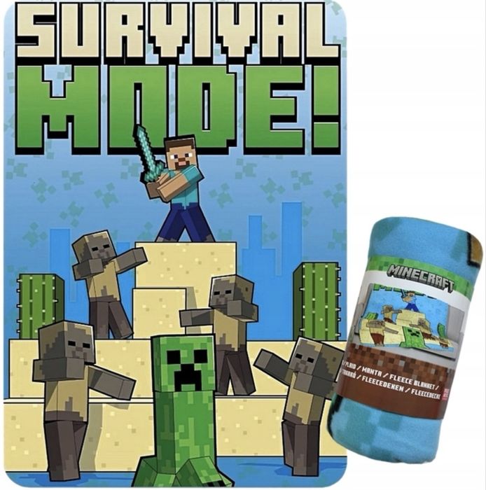 Minecraft Kocyk dziecięcy 100x140 cm