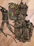PLECAK wojskowy BERGEN SHORT 100L DPM + 2x kieszenie boczne + szelki