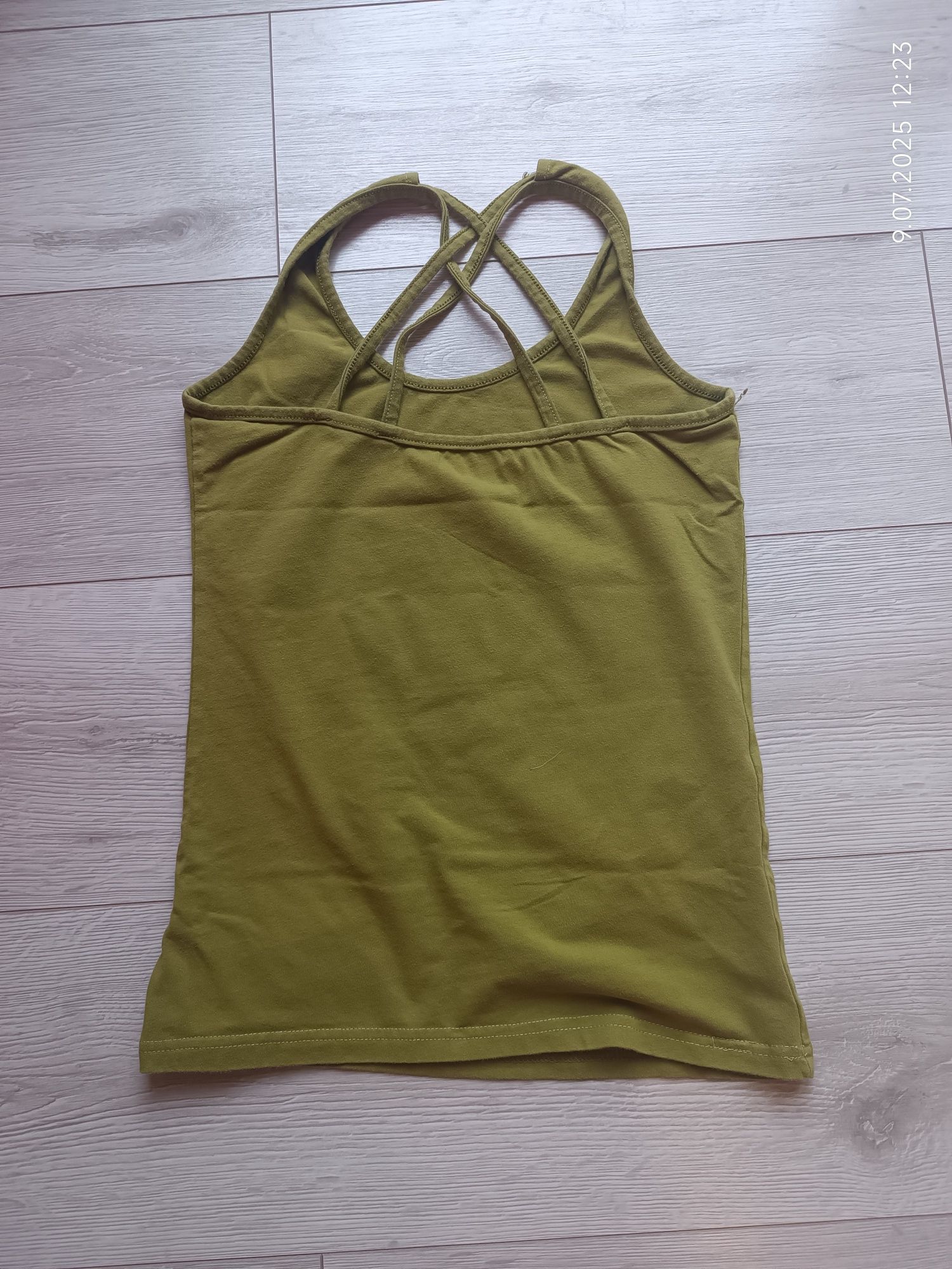 Podkoszulek bluzka na ramiączkach khaki zielona XS