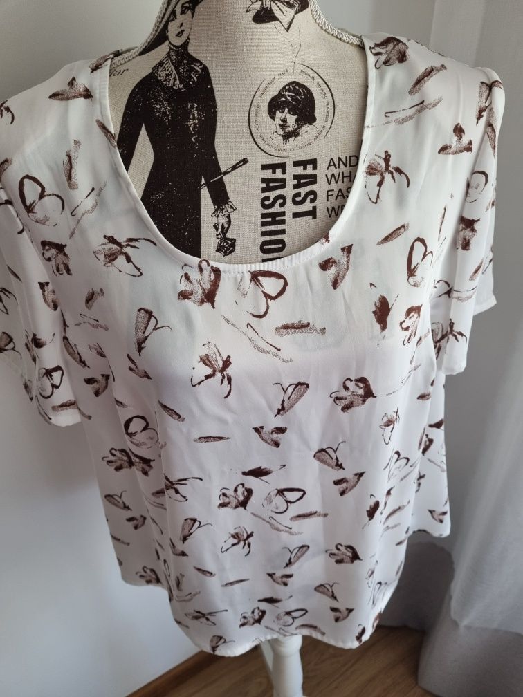 OFERTA PORTES - Blusa Branca e Castanha do El Corte Ingles (Tamanho L)