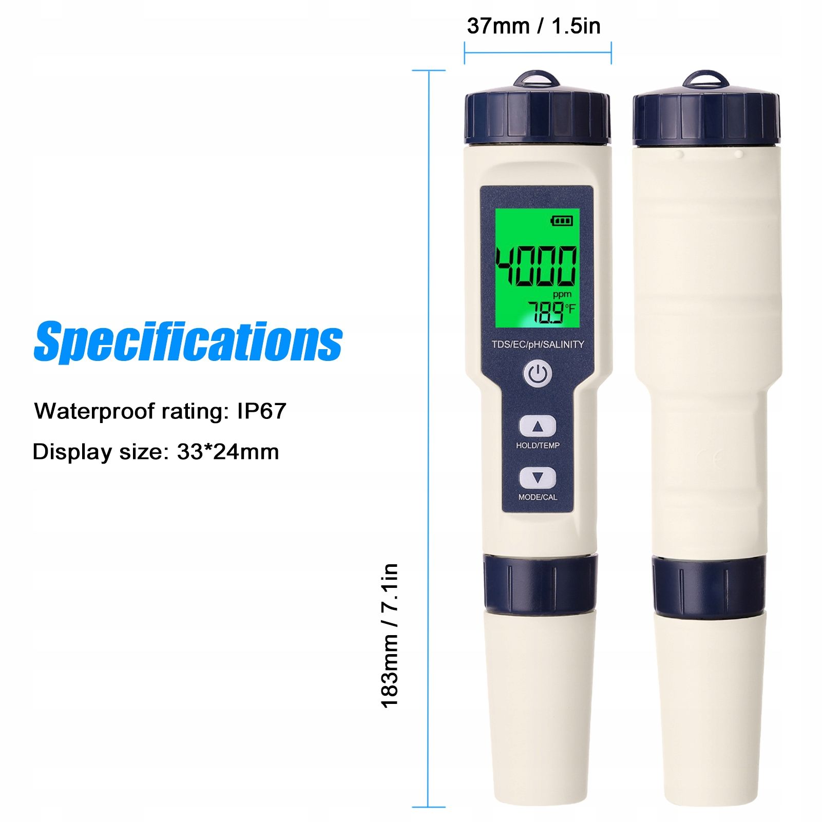 Miernik Tester Jakości Wody 5W1 Ph Ec Tds