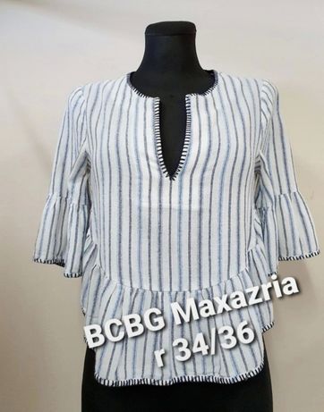 Bcbg Maxazria r 34/36 krótka bluzka falbana