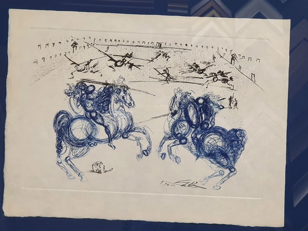 Cavaleiros azuis, bela gravura de Salvador Dali