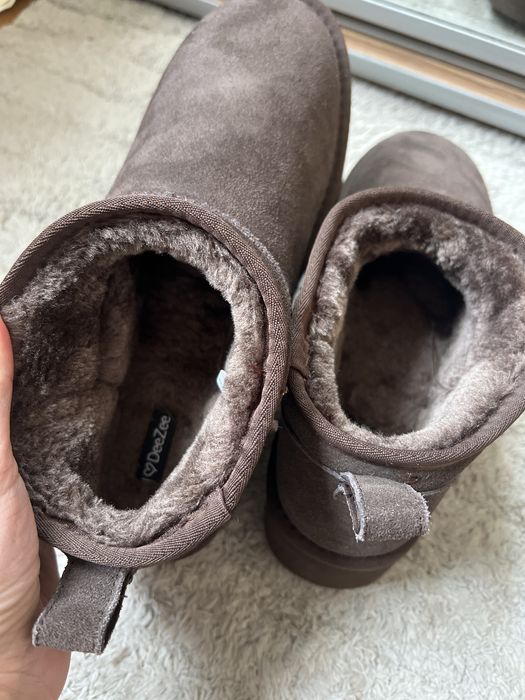 Угги замшеві короткі висока підошва