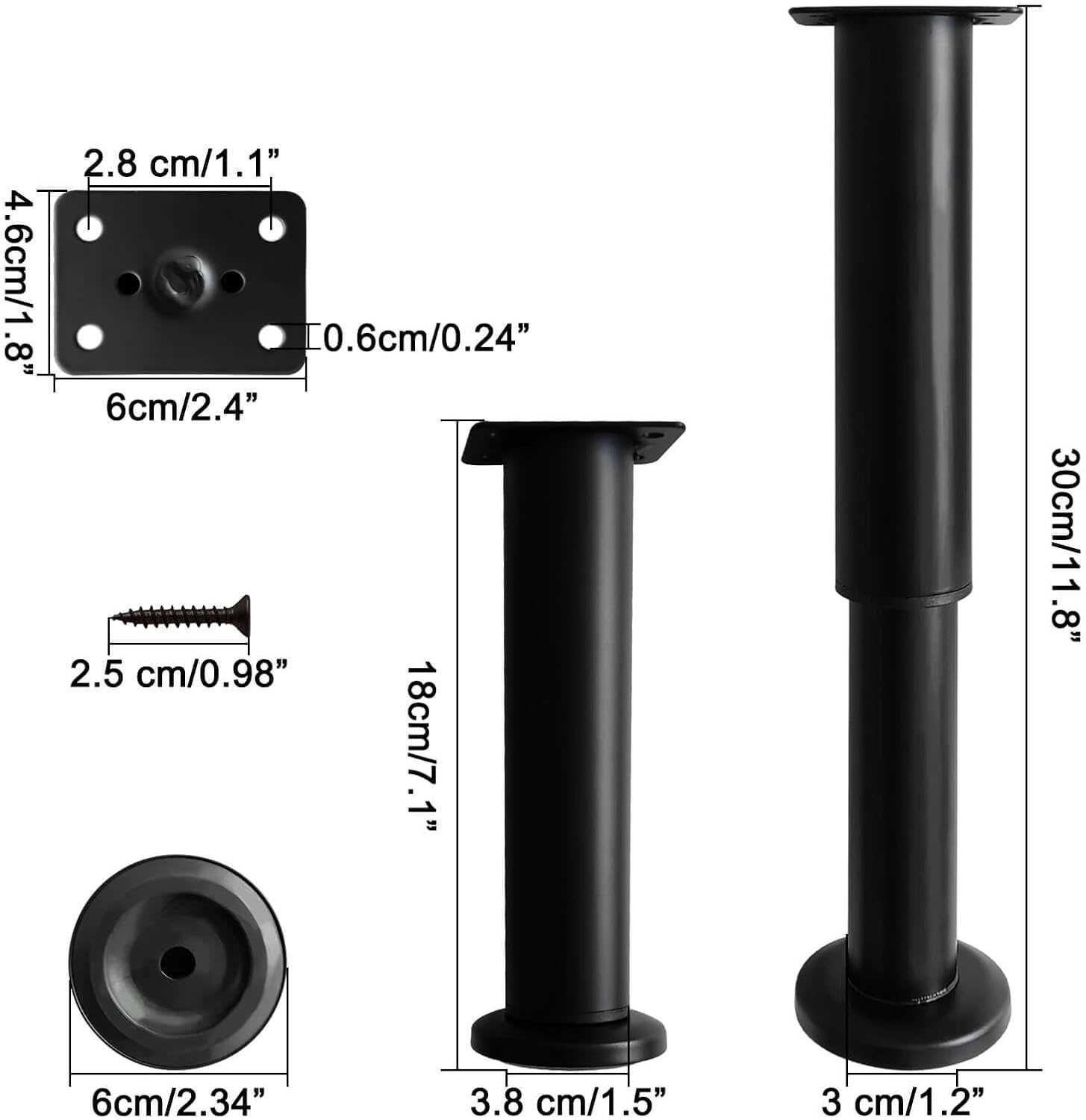 Nowe nóżki meblowe / podpórki / nogi / stopki /18-30cm / 2szt !9198-A!