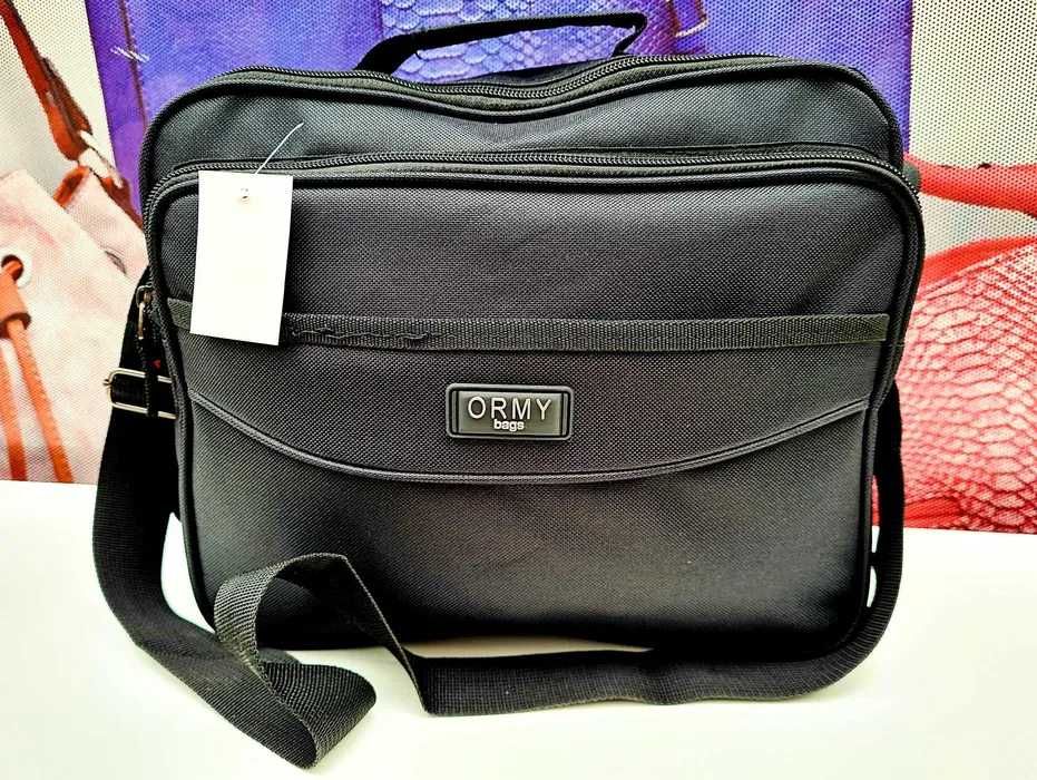 Wygodna męska saszetka Ormy pozioma z trwałej tkaniny NOWA