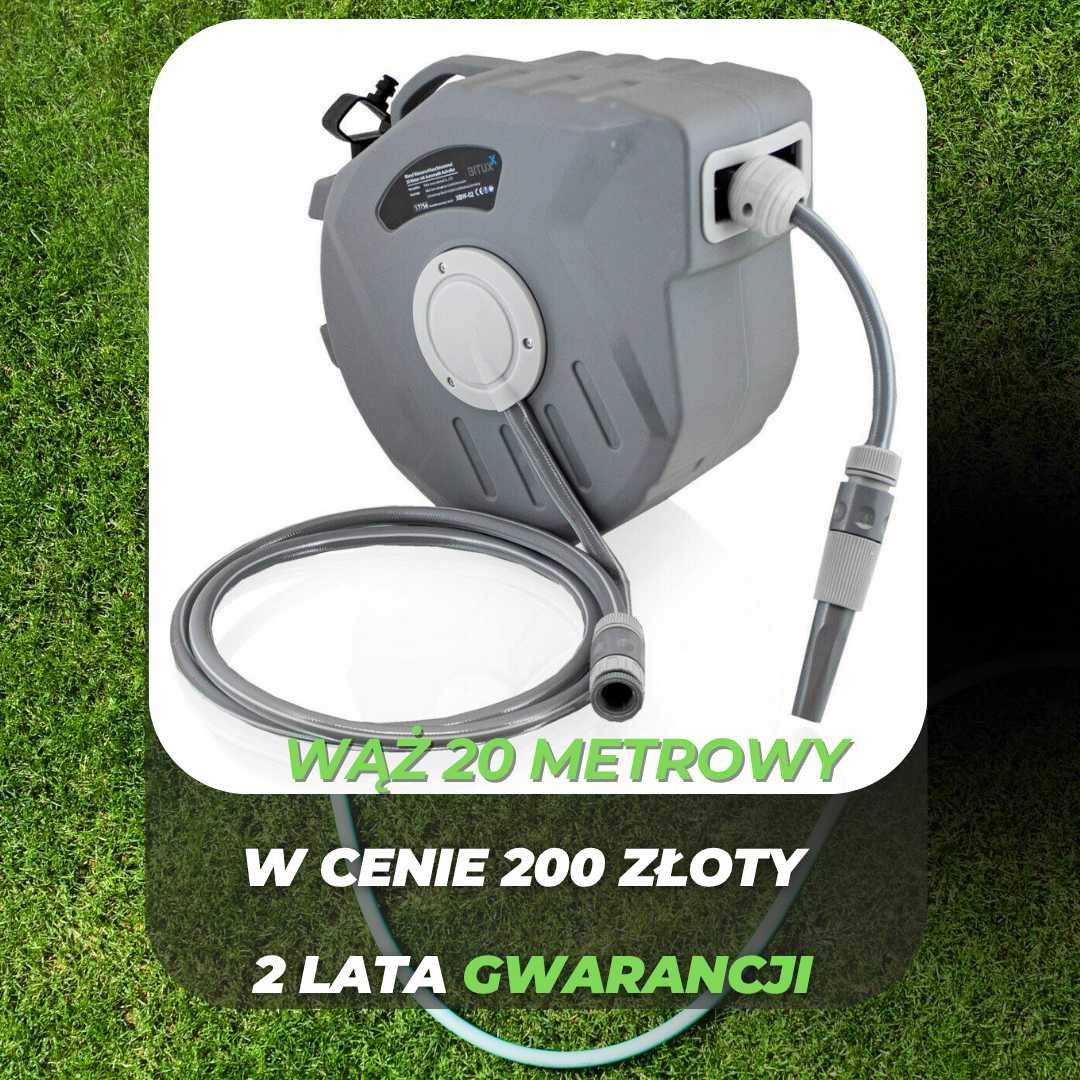 wąż ogrodowy z automatycznym zwijaniem zestaw do podlewania - Nowy!