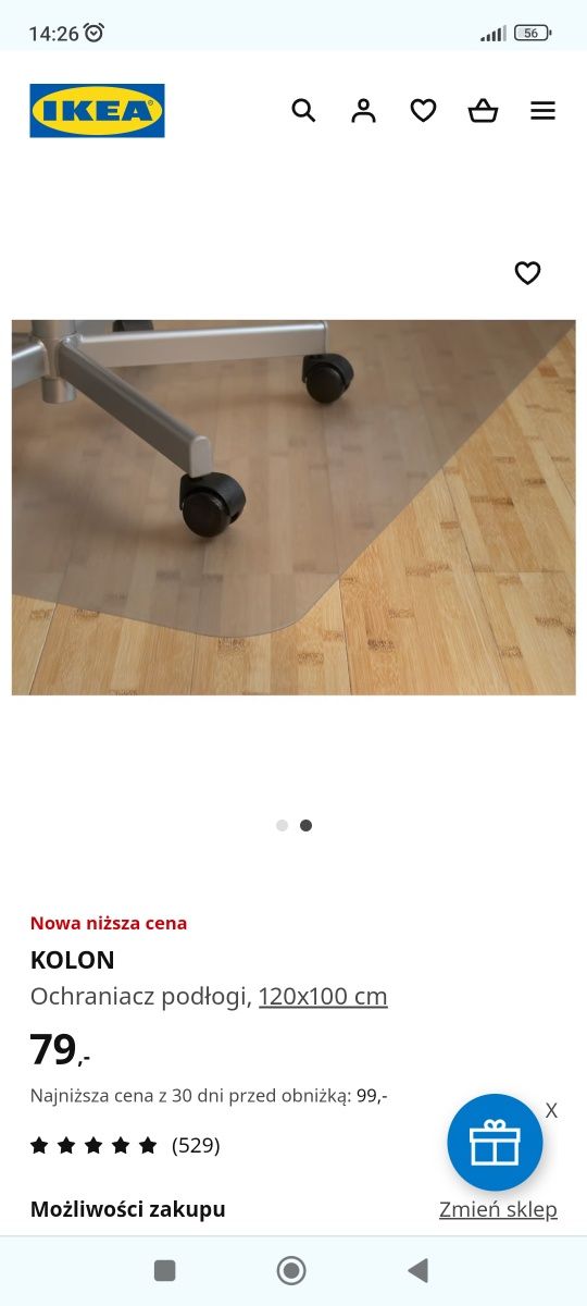 Ikea ochraniacz podłogi pod krzesło