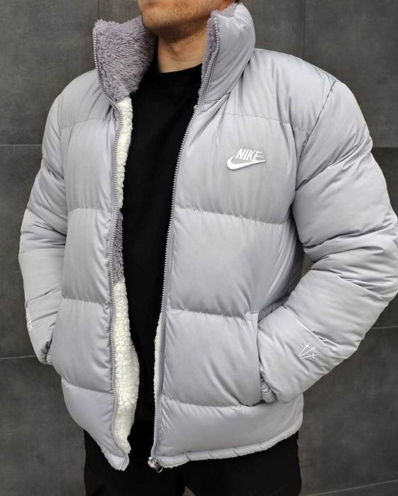 !Двосторонній! Пуховик Nike Nocta Grey White XS S M L XL XXL куртка