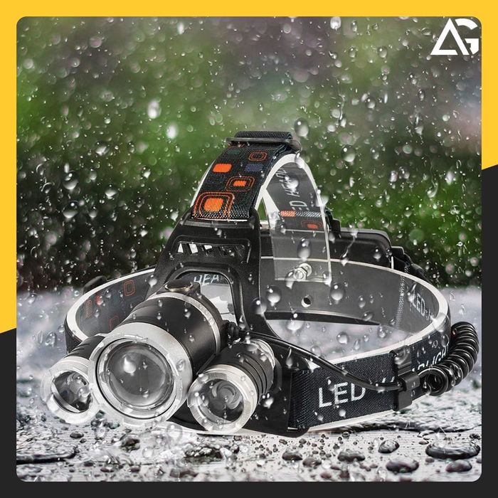 Latarka Czołowa Akumulatorowa Bardzo Mocna 3x Led Czołówka Na Głowę fv