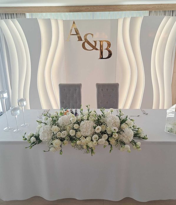 ścianka fale, tło pary młodej, ścianka ślubna