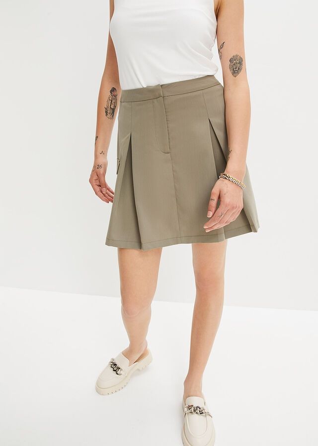 B.P.C spódnica cargo z zaszewkami oliwkowa r.50