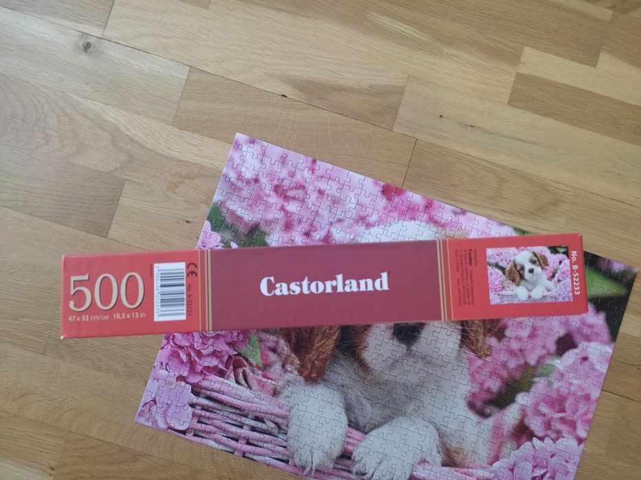 Puzzle 500 Pup in Pink Flowers / Szczenię w różowych kwiatach
