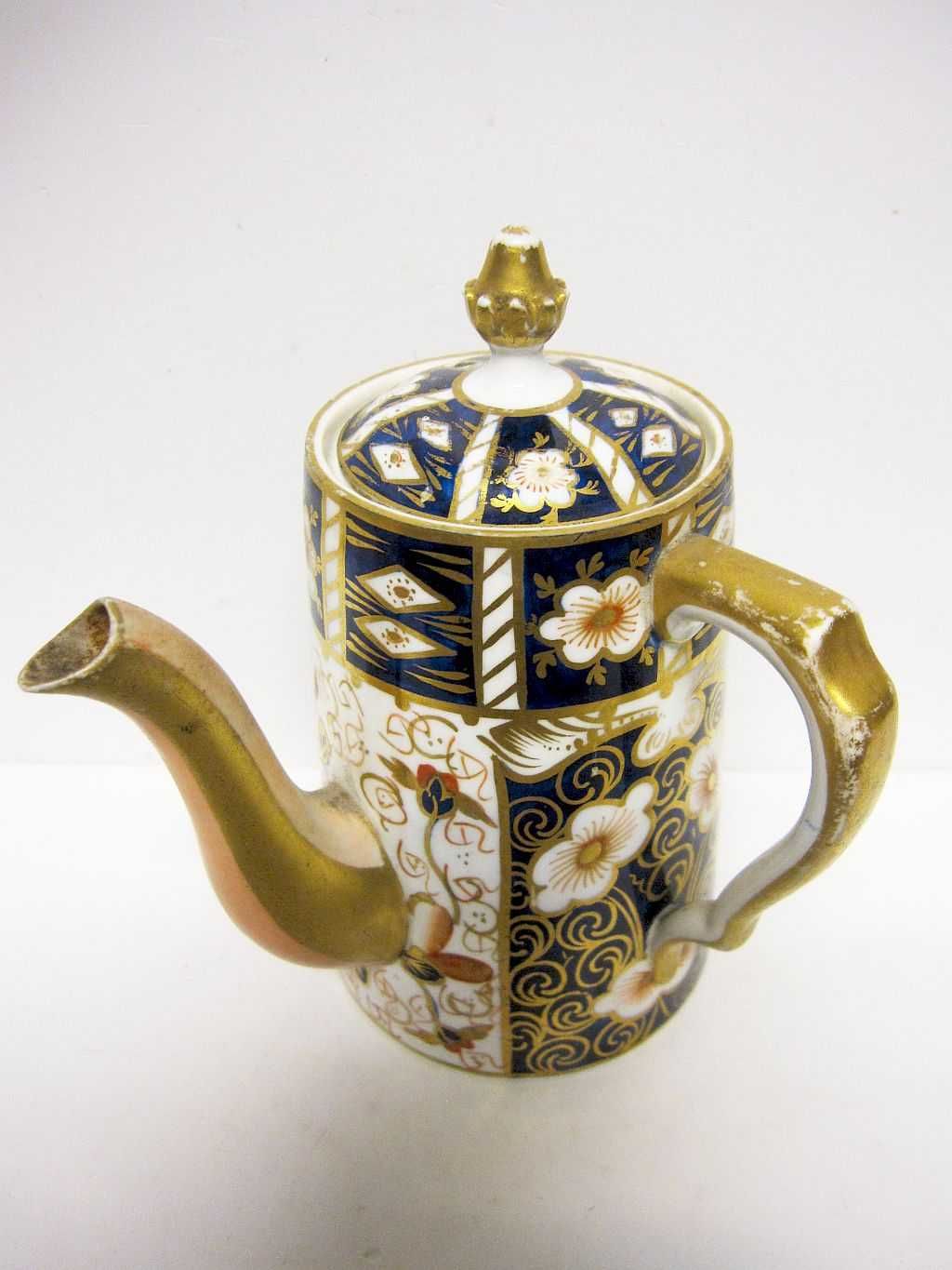 muito raro antigo bule de café em porcelana Imari - Royal Crown Derby