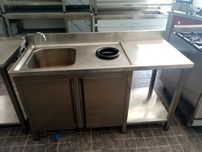 ACM1420 - Bancada de Lavagem em Inox com 1 cuba - Usada