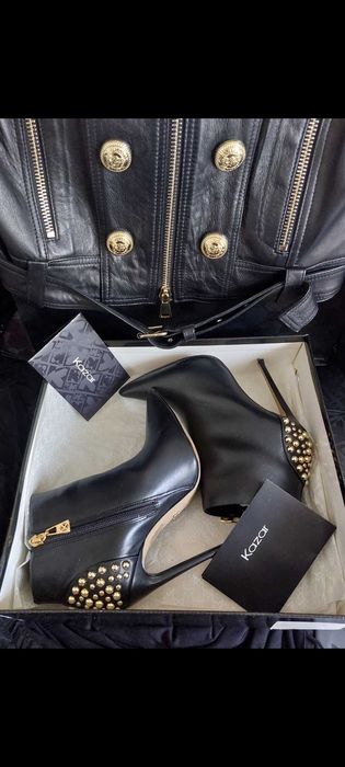 Luksusowe czarne skórzane botki z limitowanej serii Marki Kazar