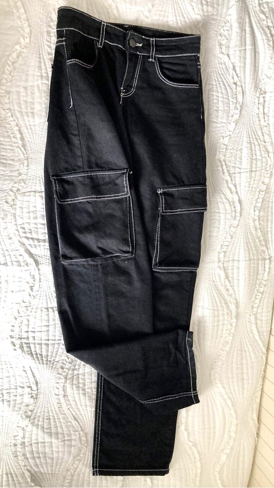 Spodnie Jeansy Straight Leg, Bershka, roz. 32