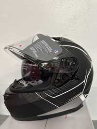 Kask motocyklowy integralny stormer zs801 czarny biały r. S,M