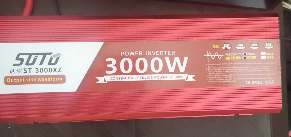Інвертор, чиста синусоїда. Якісний, надійний,  з 12V-220V, 3000W