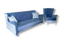 Wersalka Kanapa rozkładana Komplet Sofa Fotel uszak Zestaw Pojemnik