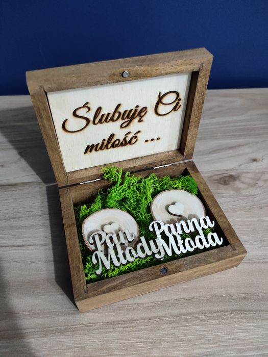 Pudełko na obrączki w stylu rustykalnym