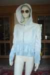bawełniana błękitna bluza kaptur Women's Nili Lotan Zip Hoodie Tie Dye
