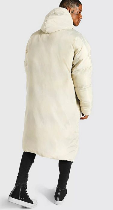 Longline parka bege