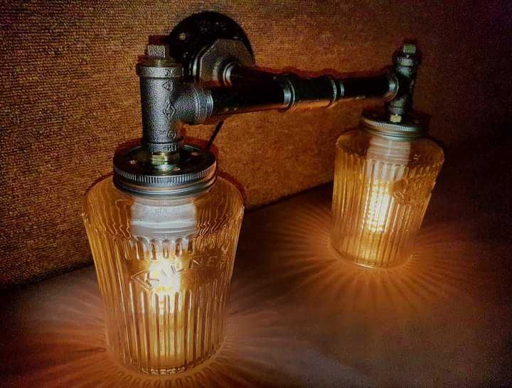 Kinkiet / Lampa Loft Home Made Rękodzieło E27