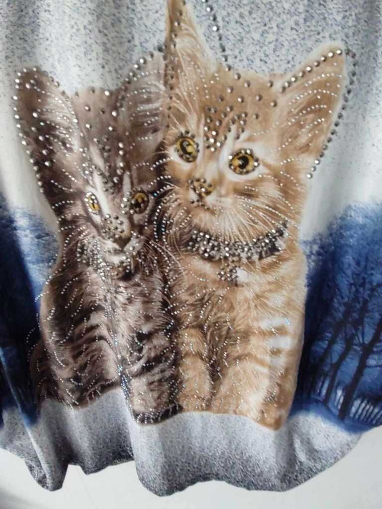 super bluzka w kotki,cyrkonie XL