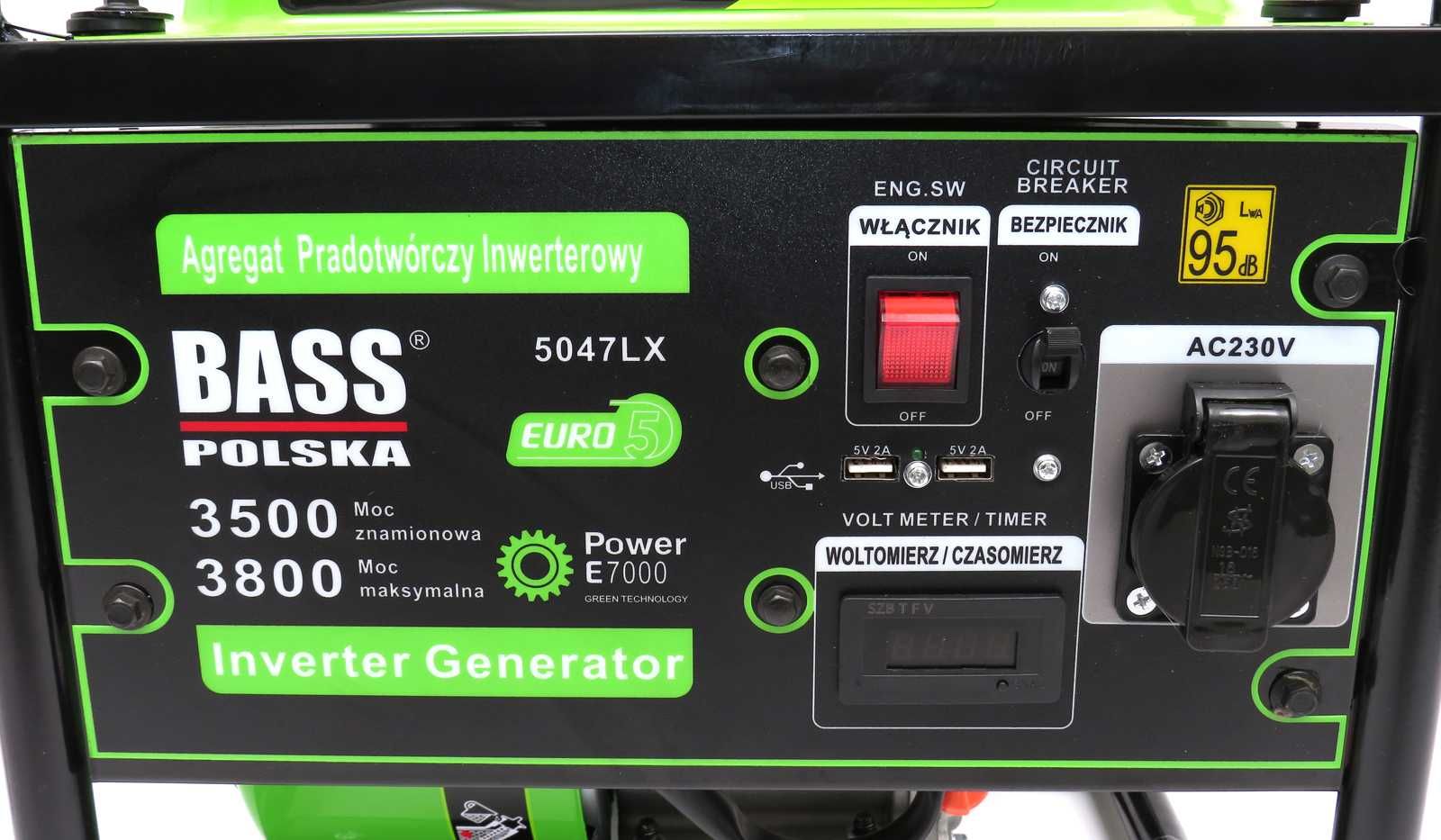 BASS Agregat Prądotwórczy Inwertorowy 3,8kw 3800w 230v Avr 5047