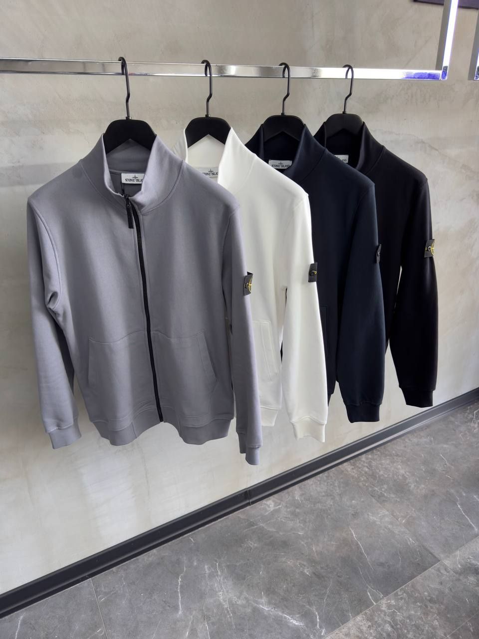 Крута кофта Stone Island сіра та чорна розмір  S-XXL