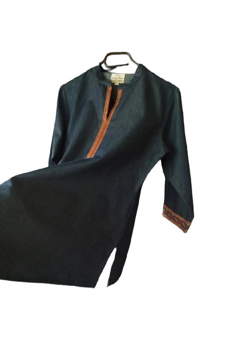 Bluzka tunika ze stójką etno jeans