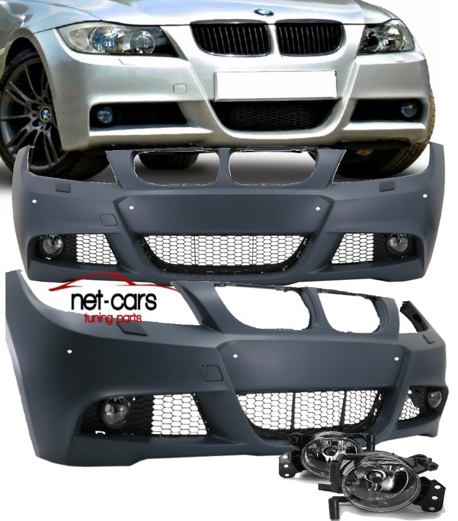 Zderzak przód przedni + halogeny BMW E90 E91 05-09 MPakiet PDC SWR