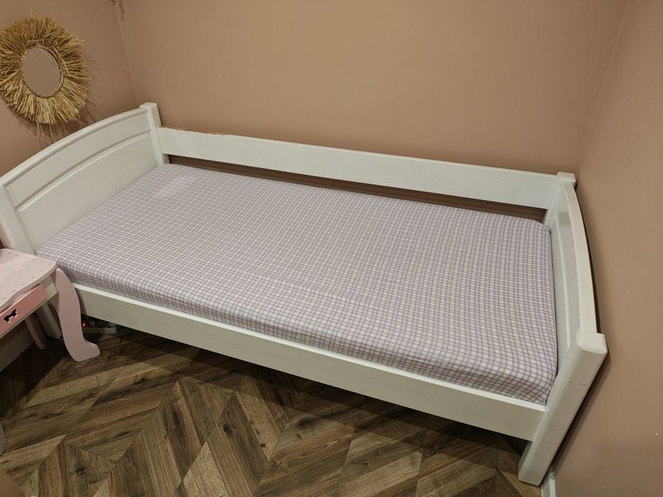 Łóżko białe sosnowe 90x190